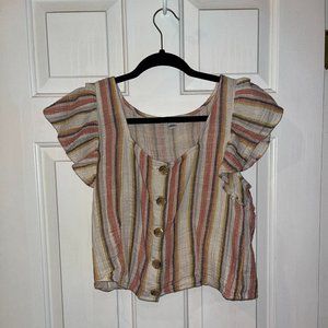 American Eagle Striped Crop Top (Medium)